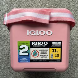 Igloo 11 QT Tag-A-Long Hard Sided Cooler – Pink – Brand New