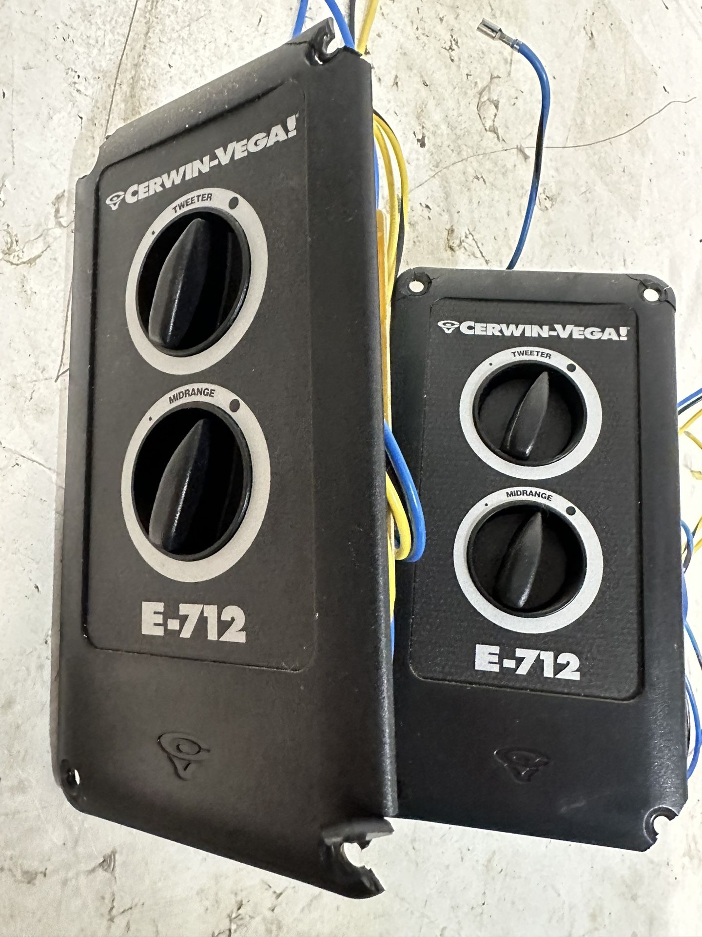 Cerwin Vega Pair E712 tweeter midrange volume selectors Broken mount see photo#D6