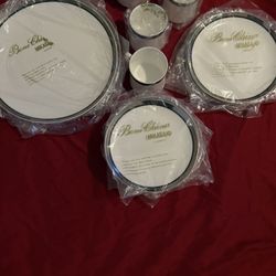  Bajilla. Marca Mi Casa .. Nueva Blanco Y Plateado 