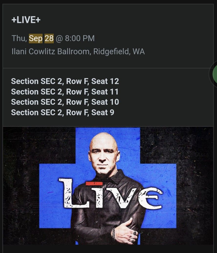 2 Tickets To See Live At Ilani In Ridgefield WA