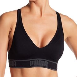 * NEW * Puma Gray Black Sports Bra Size XL