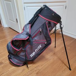 Top-Flite 6-Way Divider Dual Strap Stand Golf Bag Red/Black