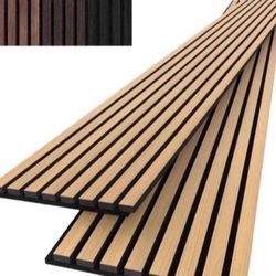 Acoustic Wood Wall Panels, 2-Pack 94.5" x 12.6" Soundproof Wall Panels, Wood Slat Wall Panels for Wall Decor, Natural Oak