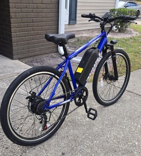 Blue Electric Bicycle 48v 23mph With Cruise Control