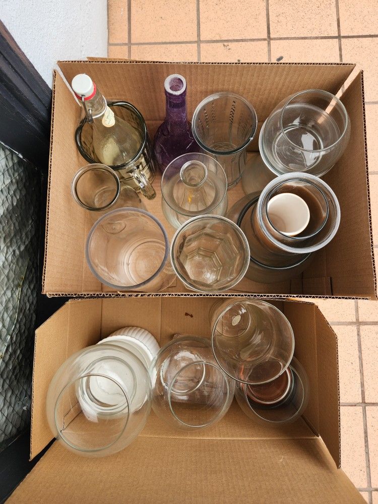 Glass Bottles, Vases, Fish Bowls