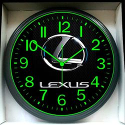 Lexus EX LS LC GX UX Garage Shop Glow In The Dark Wall Clock New!