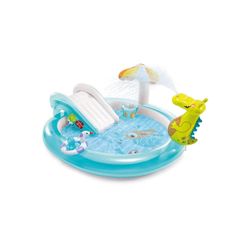 6.6' x 5.6' x 4" Outdoor Inflatable Kiddie Pool Water Play Swim Center