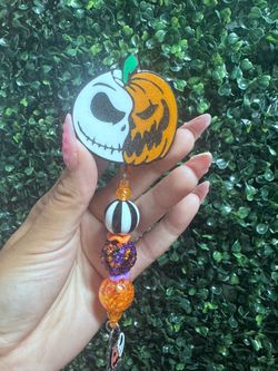 Jack Skellington Beaded Badge Reel