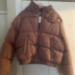Aeropostale remixed down hooded jacket, size medium