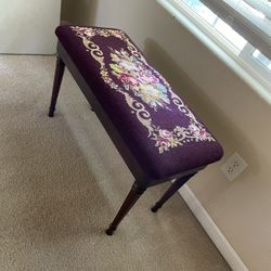 Vintage Bench Needlepoint Seat