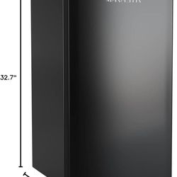 Manastin 3.2 Cu. Ft Mini Fridge with Freezer for Bedroom, Dorm, Office, Compact Refrigerator with Adjustable Thermostat, Removable Glass Shelves and R