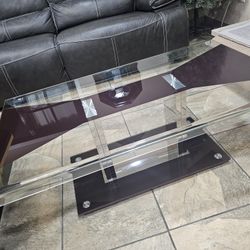 A Glass Coffee Table and A Side Table