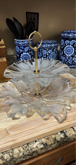 Mikasa Garden Harvest 2 Tier Glass Serving Tray
