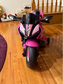 6V Barbie Motorcycle Ride on, Max 1 mph, for Kids Ages 3+ Years, by Flybar
