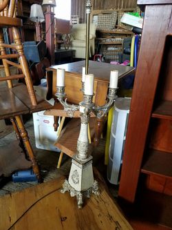Victorian candle stick lamp
