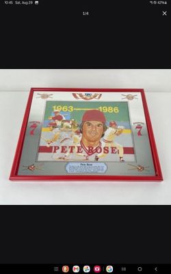 Seagrams 7 Pete Rose Cincinnati Reds Baseball Mirror - Collectors sports memorabilia