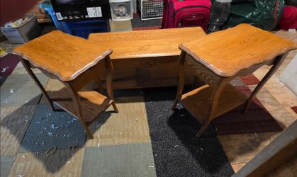 AMISH SOLID OAK 3-PIECE TABLE SET