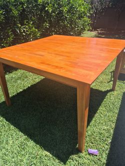 Wood table with chairs