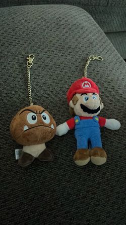Mario and mushroom key chain