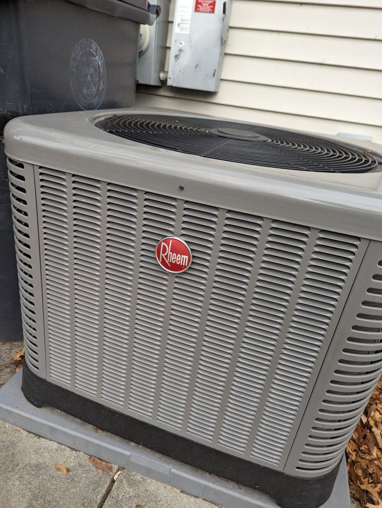 Rheem Central AC Unit, Seasonal Used Only 2 Years Old 
