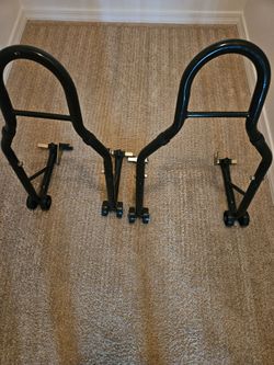 Motorcycle stands front and rear