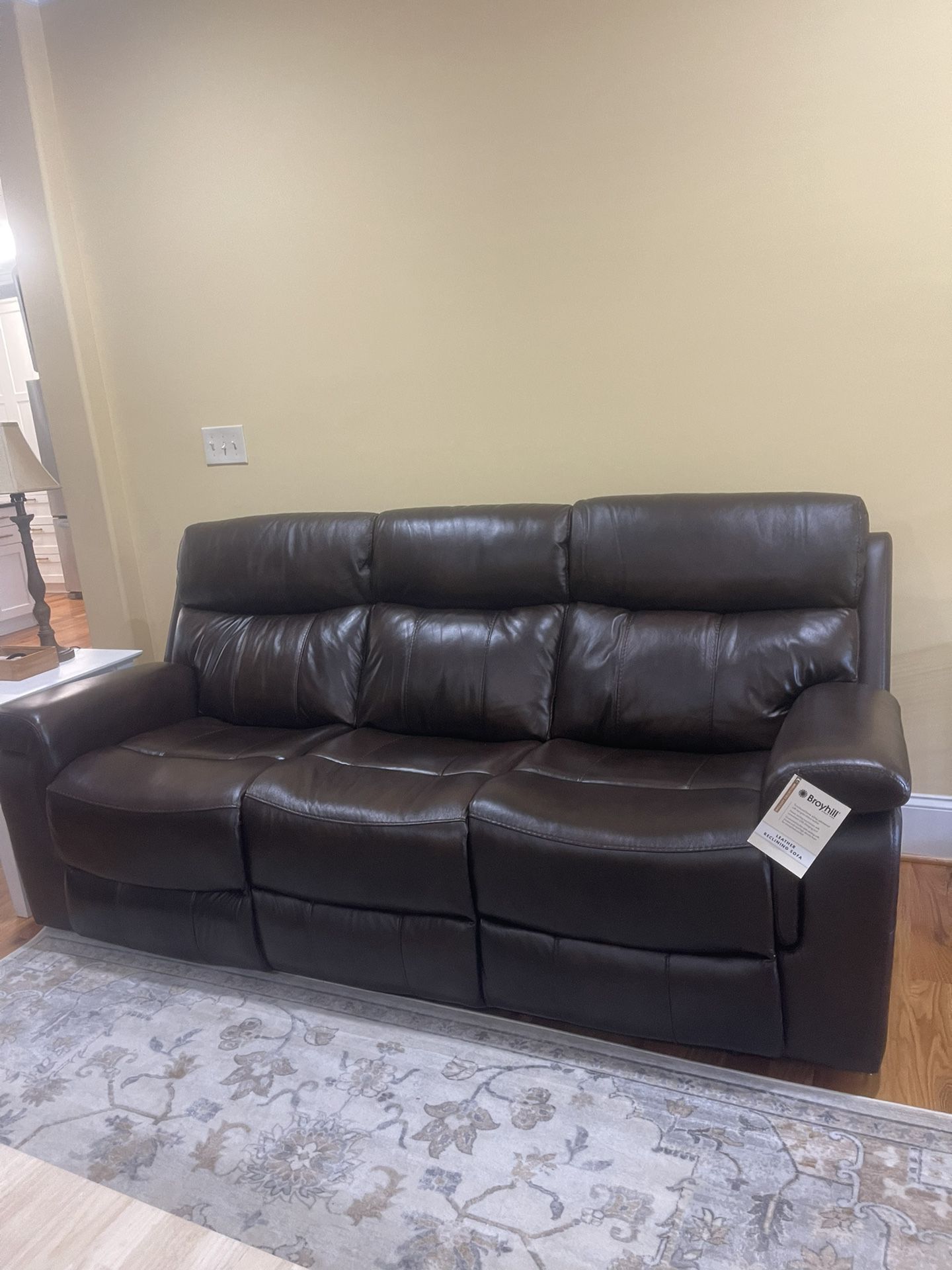 2 Leather Sofa Recliners And 1 Leather Power Recliner 