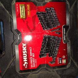 Husky 1/2 in. Drive SAE/ Metric 6-Point Impact Socket Set Of (64 Pieces)