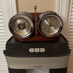 Antique  Marine Clock And Barometer