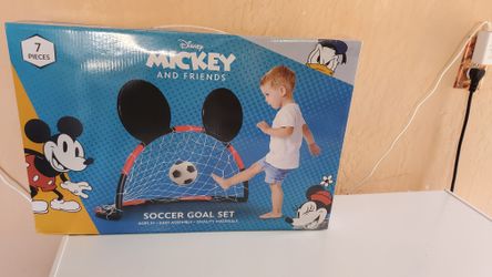 Soccer goal set Mickey and friends theme.