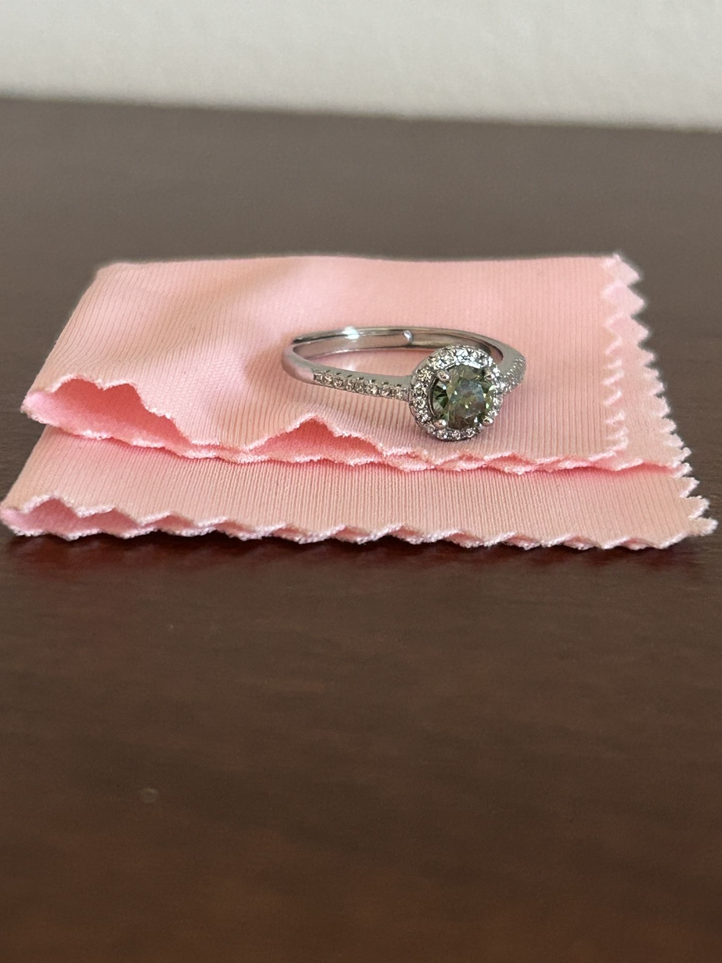 Green Moissanite Ring