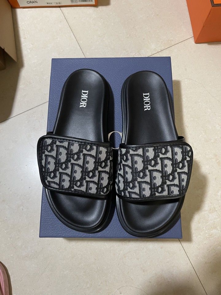 DIOR Men's Velcro Flat Slippers