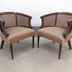 Pair Of Traditional Caned Mahogany Chairs