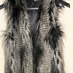 Black/Grey Fur Vest