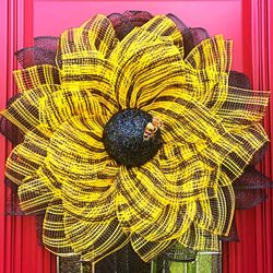 Bee Themed flower Wreath