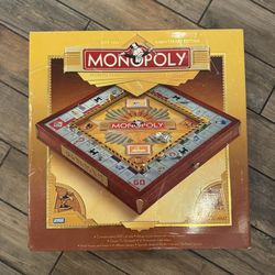 Monopoly Premier 70th Anniversary Deluxe Wood Cabinet Drawers Gold Complete