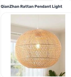 QianZhan Boho Rattan Pendant Light