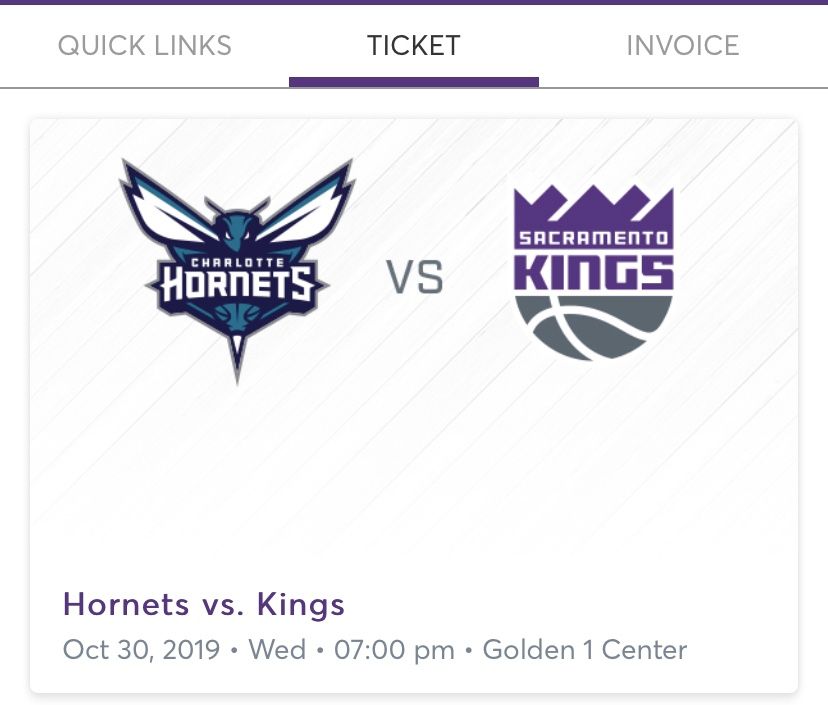 Kings Vs hornets $40 per ticket (2tickets)