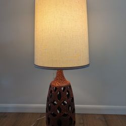 VINTAGE ITALIAN MID CENTURY BURNT ORANGE LAVA LAMP