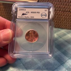 MS69 RD Graded 1999D Memorial Penny