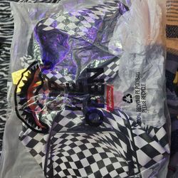 Sprayground Trippy Check Large Duffle Bag