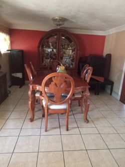 6 Chairs Dining Table And China Cabinet Beautiful Set