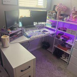L Shaped Desk With Shelving 