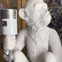 NEW White Monkey Lamp! Fabulous, Cool Fun 4 Office Desk, End Table, Nightstand, Anywhere!  Reduced.  Buy 1, 2 Or Pair Of Redcoat Monkeys. 