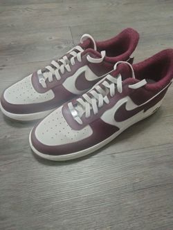 Nike Air Force 1 Low White Burgundy Sneakers