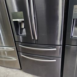 Samsung, Refrigerator  Black Stainless French Door 