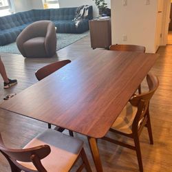 Mid century style dining table and chairs