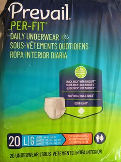 Prevail disposable underwear 2 packs available