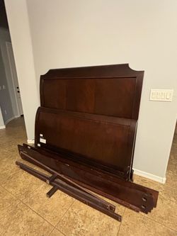 Rosewood Queen Size Bed + Bed Box + Mattress
