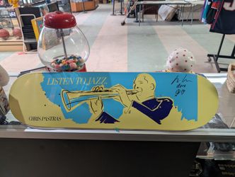 Signed Chris Dune Pastras Listen To Jazz Pro Model Skateboard Deck Autograph Collectible