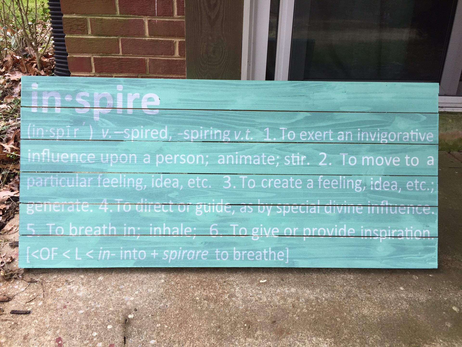INSPIRE- wooden picture